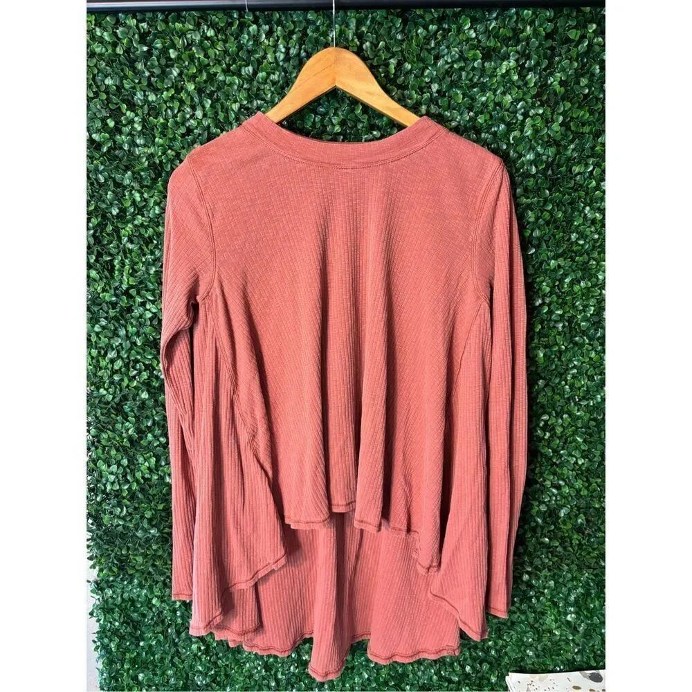 Lululemon Dare to Drape Long Sleeve Top Size 6 Flowy Hi Low Hem Rustic Clay